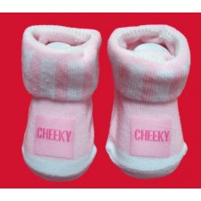 Baby Booties Cheeky In Pink -- £0.70 per item - 6 pack